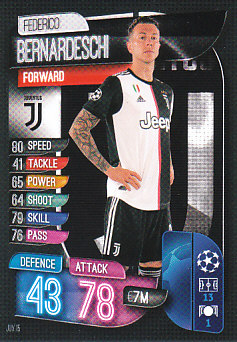 Federico Bernardeschi Juventus FC 2019/20 Topps Match Attax CL #JUV15